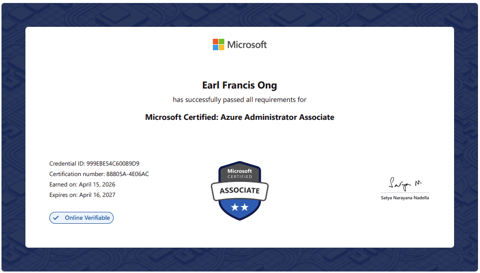 Microsoft Certified: Azure Administrator Associate
