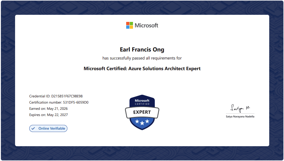 Microsoft Certified: Azure Solutions Architect Expert